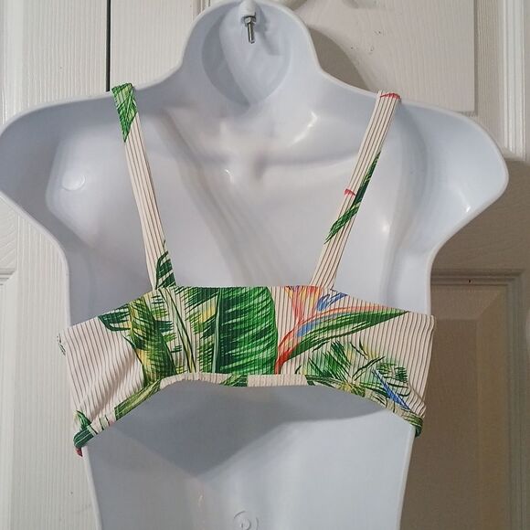 Ribbed  tropical Hawaiian print bikini top Sz M  NWOT - Picture 4 of 4